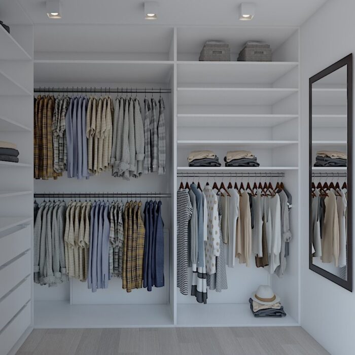 propozycja wnętrza garderoby