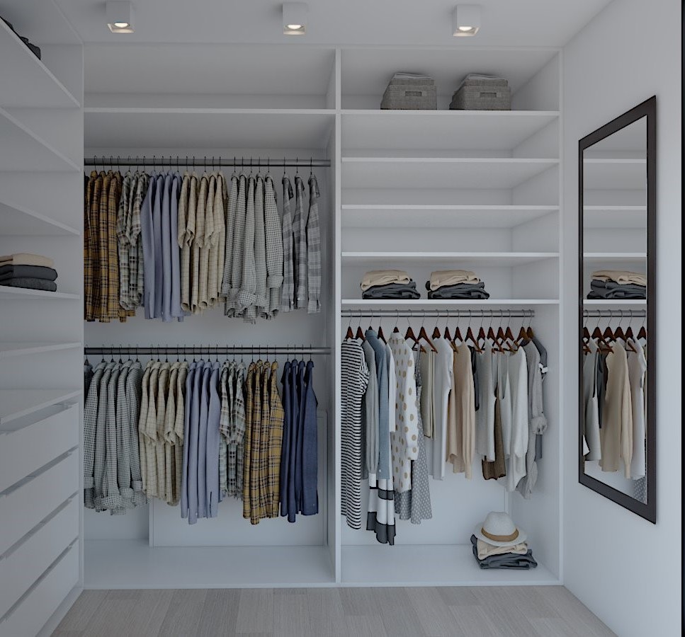 propozycja wnętrza garderoby